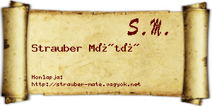 Strauber Máté névjegykártya